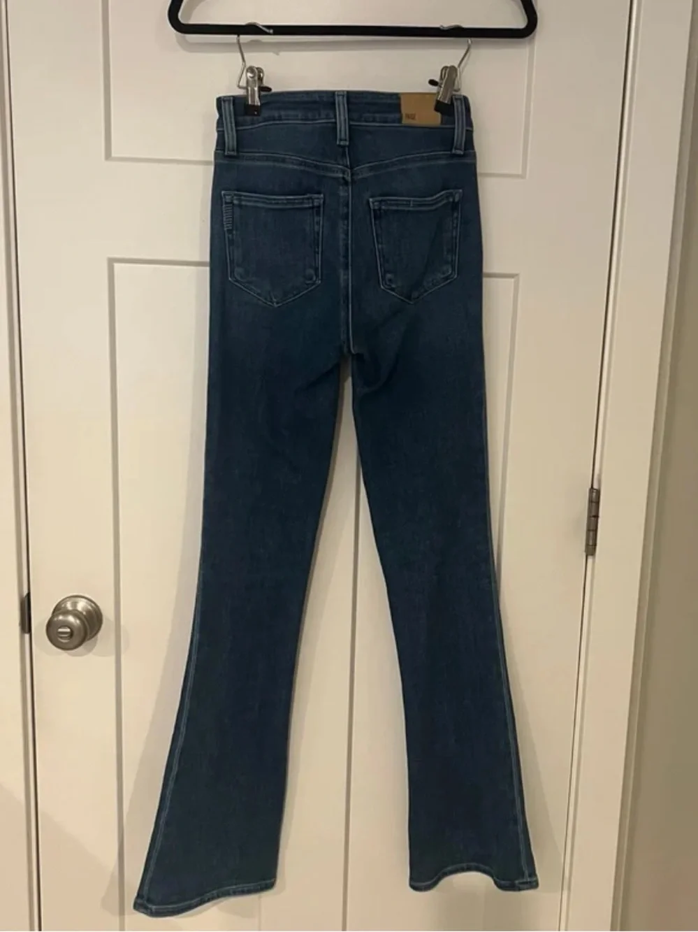 EUC PAIGE High Rise Laurel Canyon 32” Bootcut Jeans in Haze Size 24